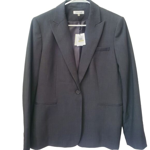 Calvin Klein Modern Essentials Women's Light Grey Blazer Size 14 NWT Suit Coat - Picture 1 of 6